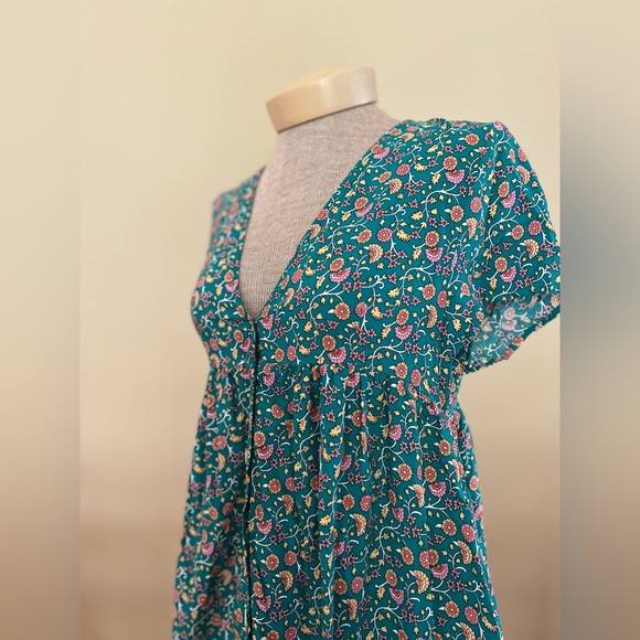 NATURAL LIFE Teal and Orange Midi Dress - Picture 10 of 13